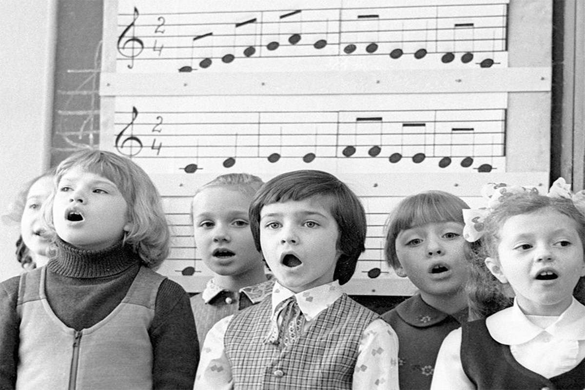  Children's choir providing musical entertainment